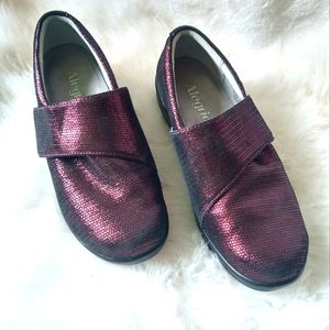 Alegria dark red textured balance shoes